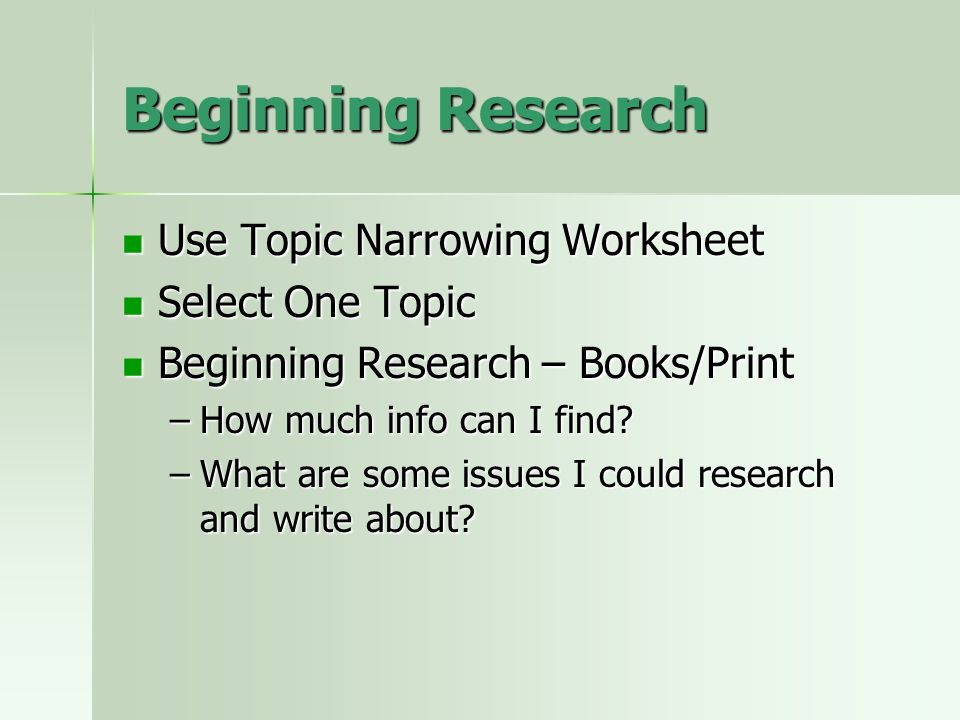 beginning research papers beginning research papers