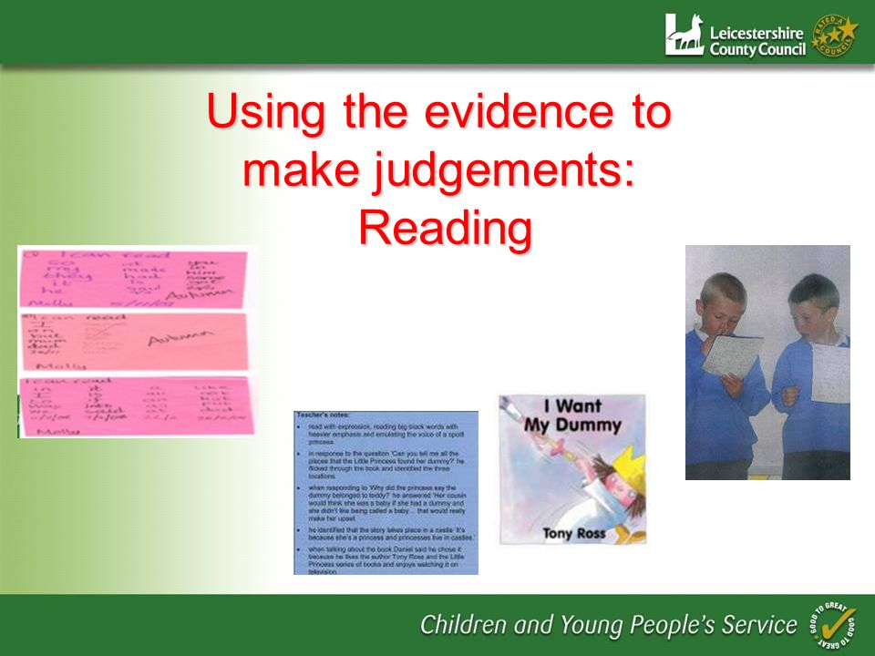 Using the evidence to make judgements: Reading