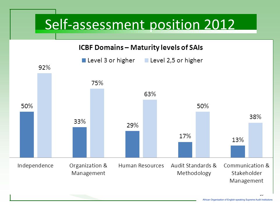 20 Self-assessment position 2012