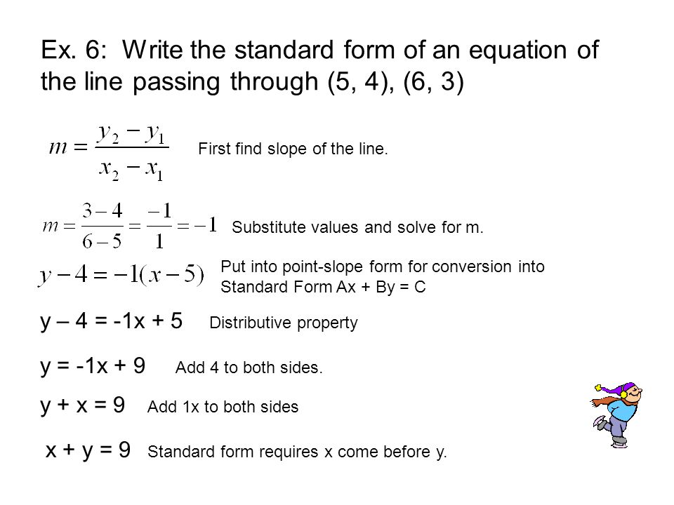 10 2 point slope and standard forms of linear equations cord math conversion to standard form