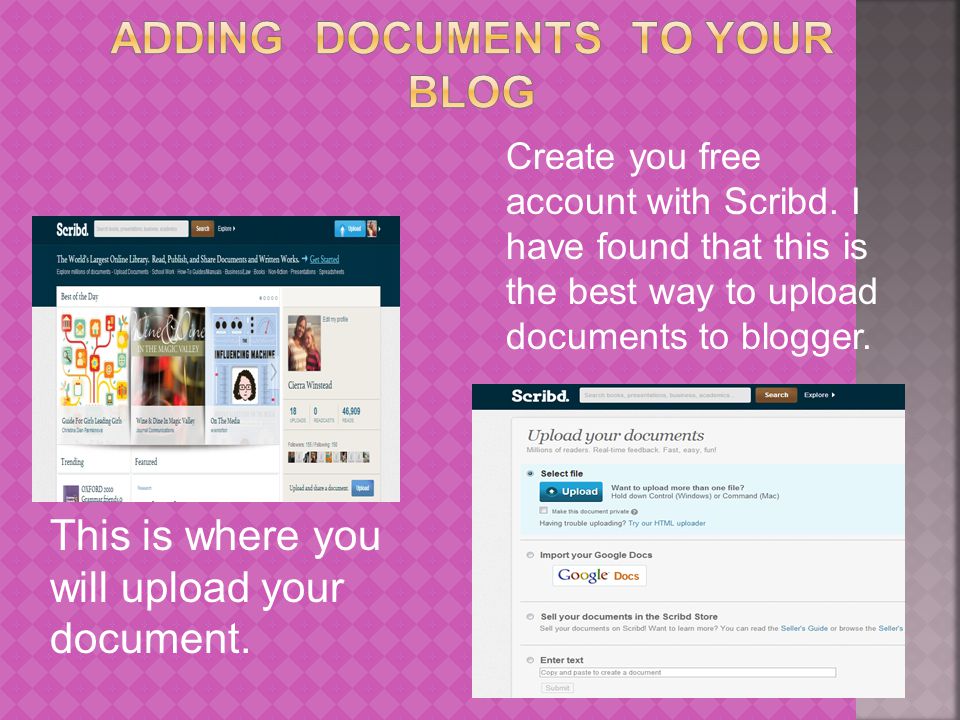 Create you free account with Scribd.
