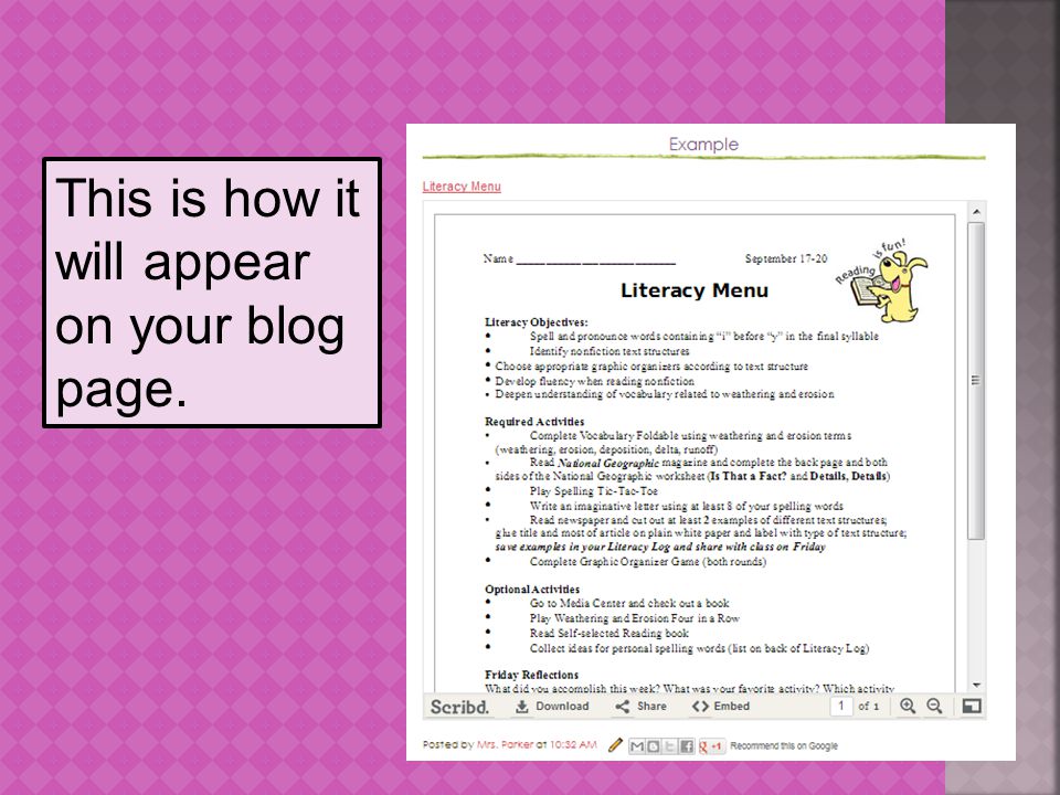 This is how it will appear on your blog page.