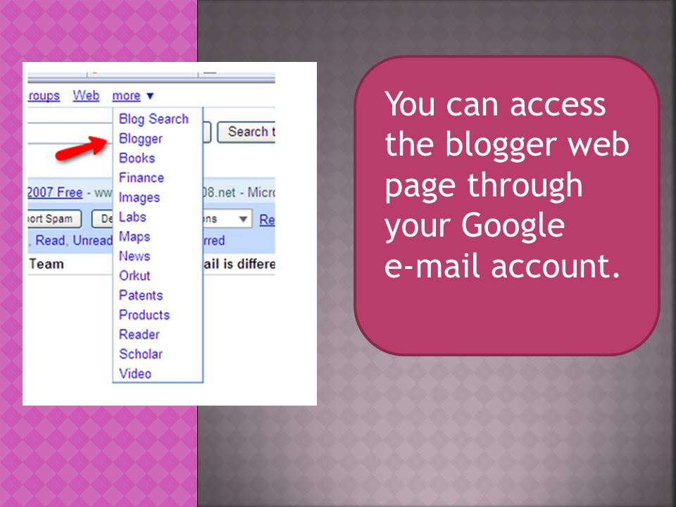 You can access the blogger web page through your Google  account.