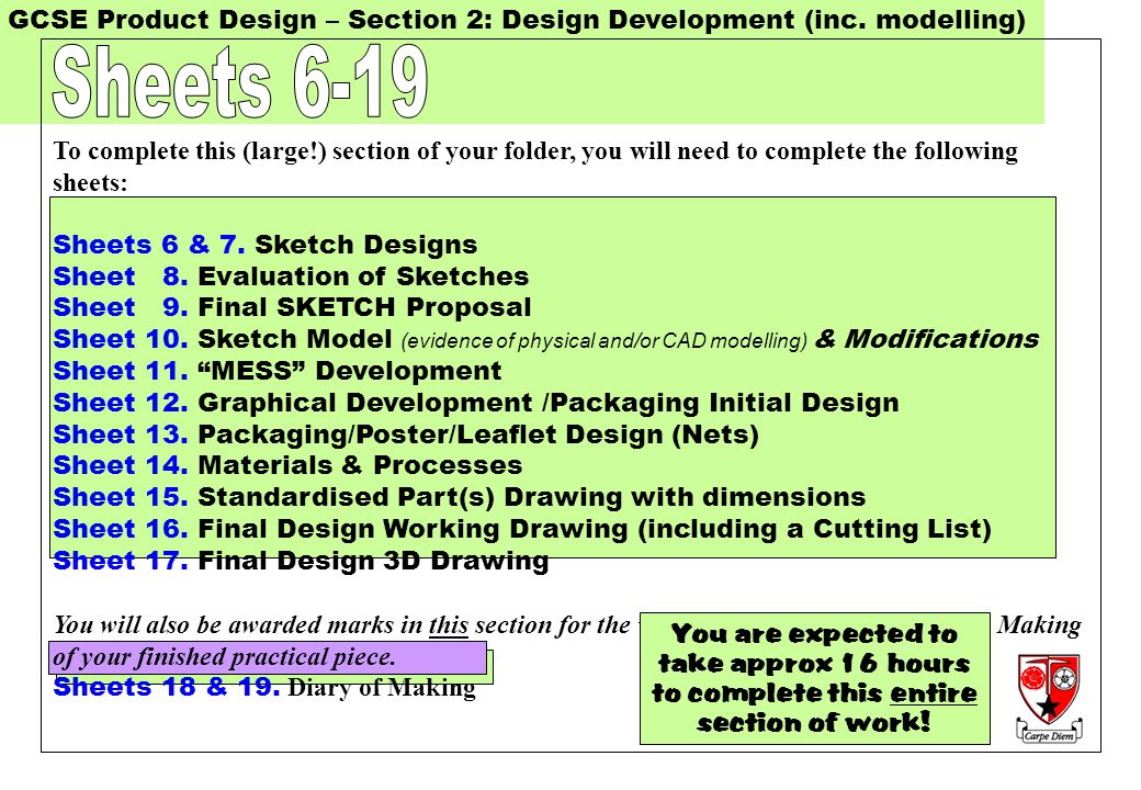 Gcse resistant materials coursework folder examples
