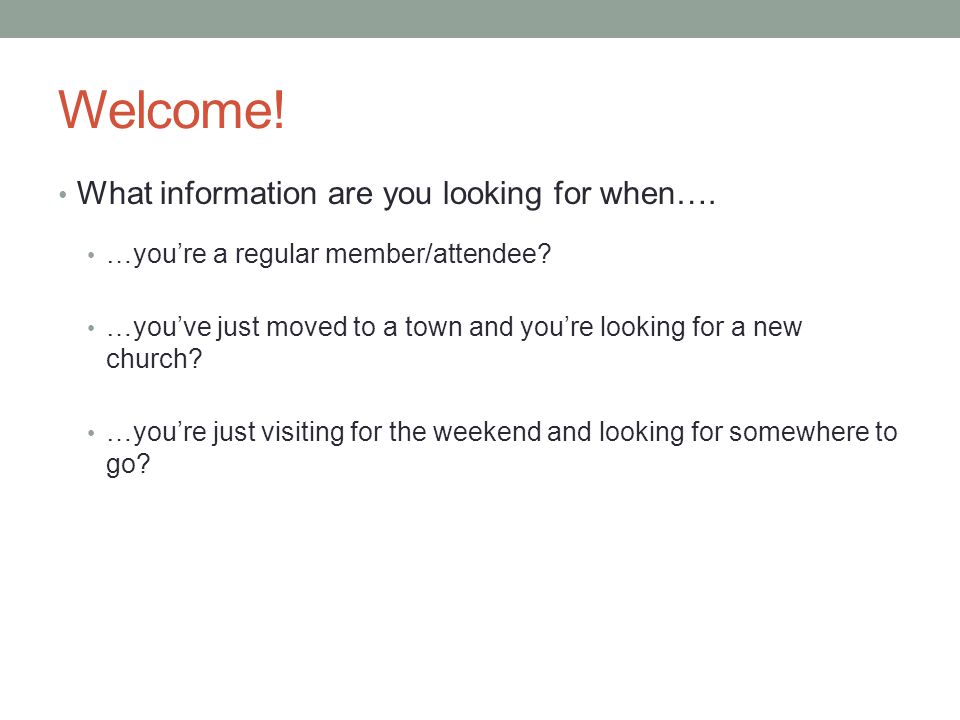Welcome. What information are you looking for when….