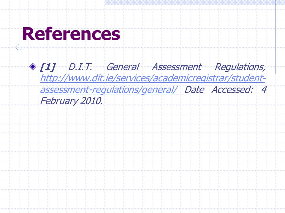 References [1] D.I.T.