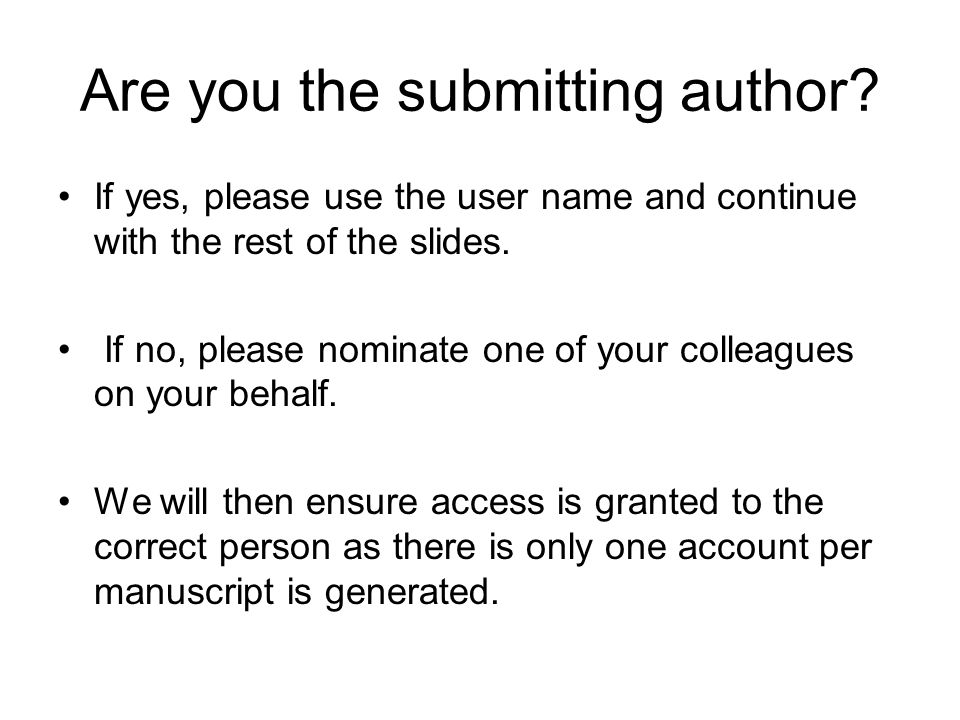 Are you the submitting author.
