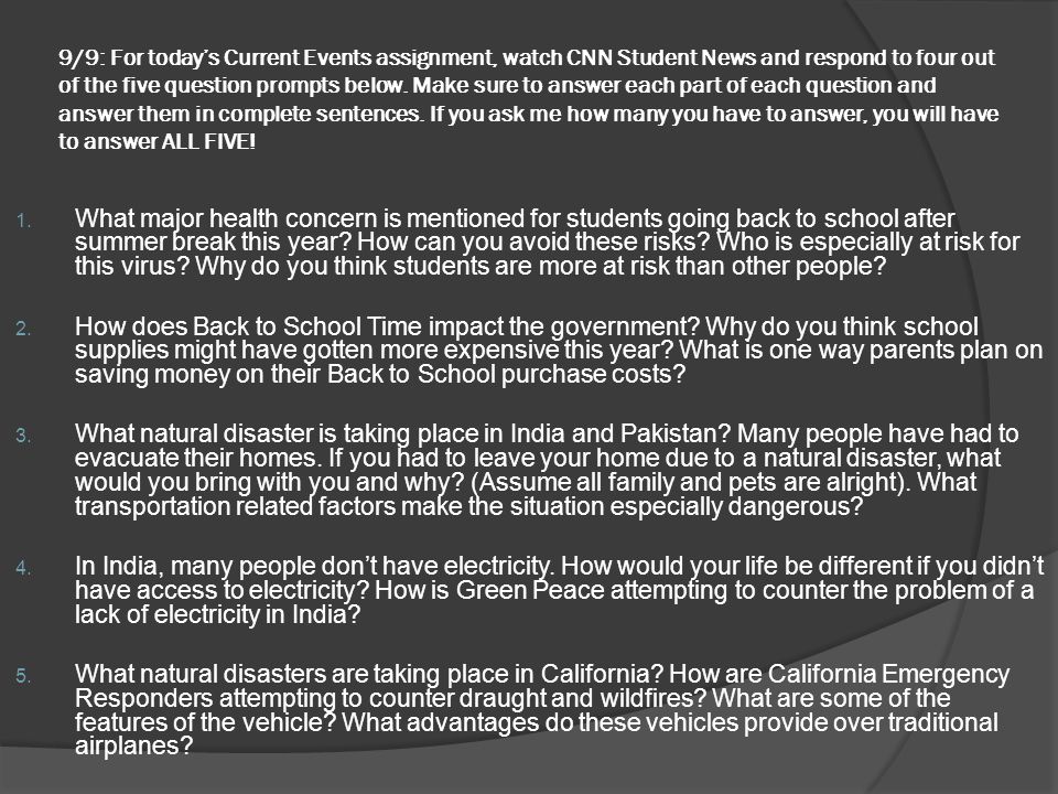 Current Events Assignment
