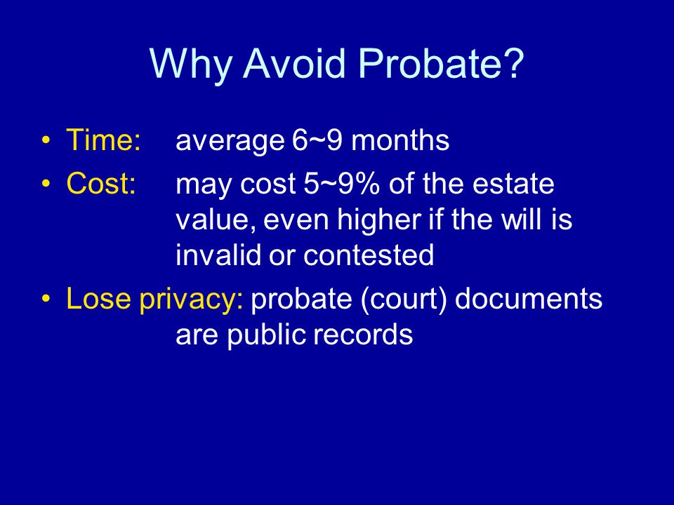 Why Avoid Probate.