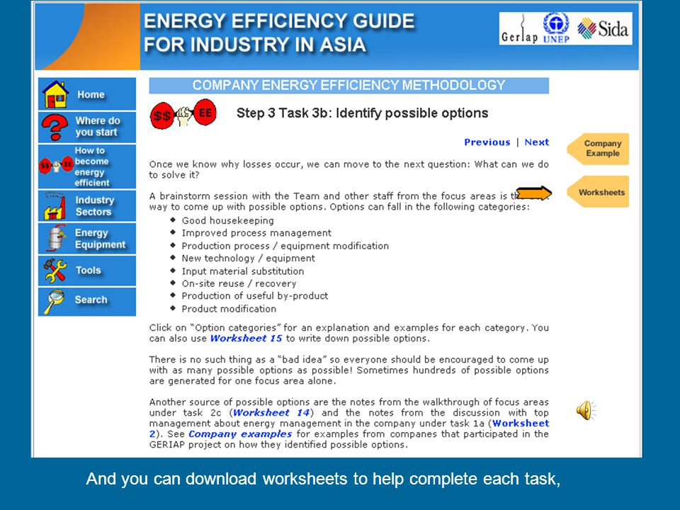 And you can download worksheets to help complete each task,