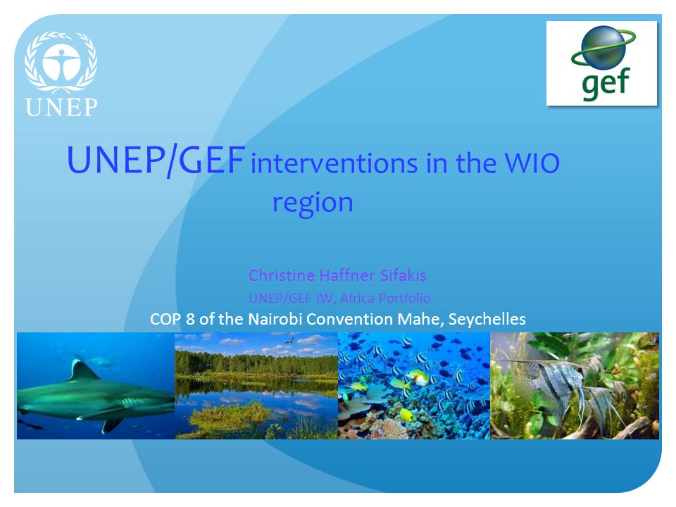 UNEP/GEF interventions in the WIO region Christine Haffner Sifakis UNEP/GEF IW, Africa Portfolio COP 8 of the Nairobi Convention Mahe, Seychelles