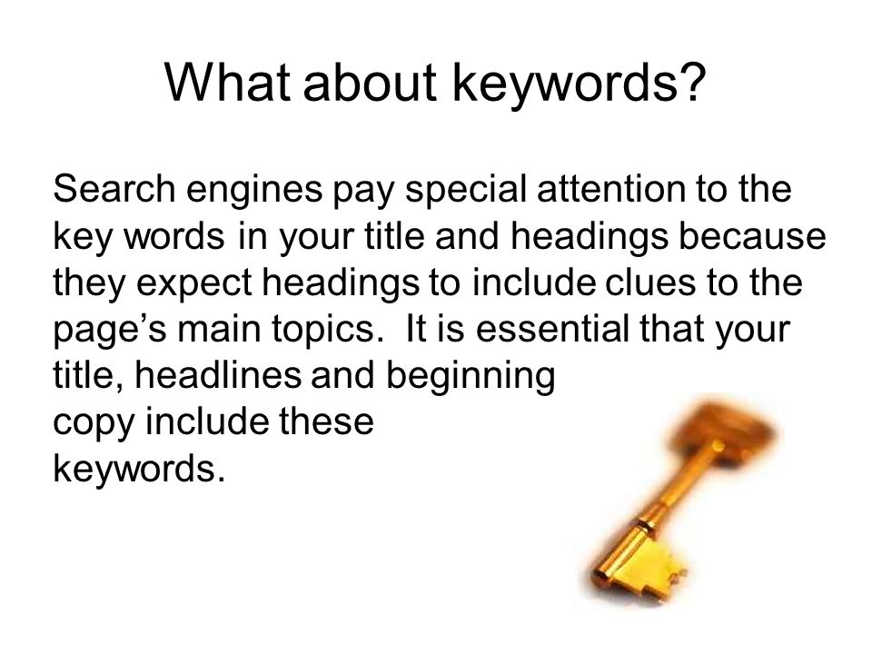 What about keywords.