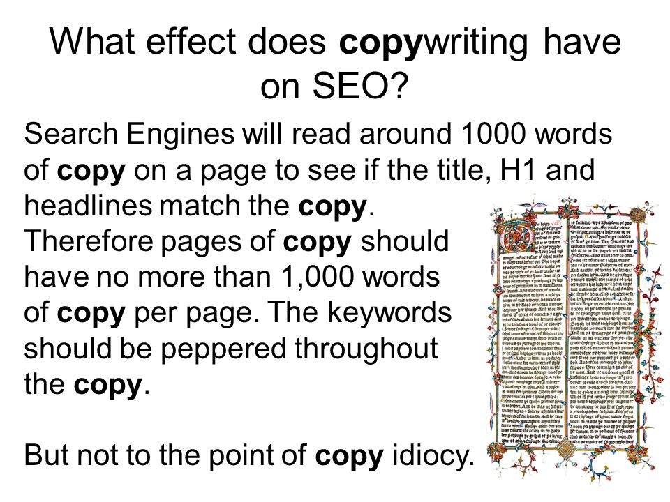 What effect does copywriting have on SEO.