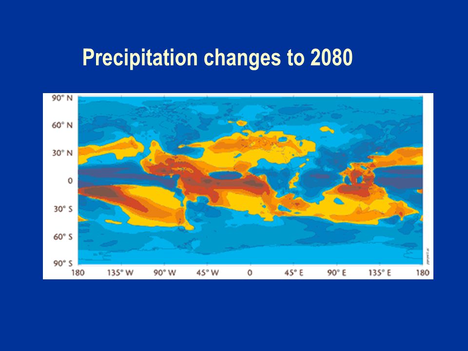 Precipitation changes to 2080