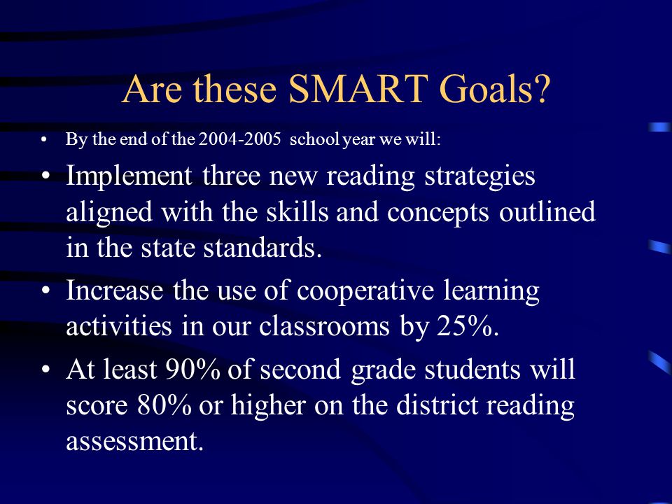 Are these SMART Goals.