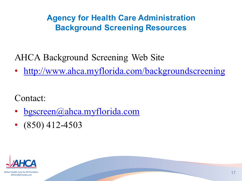 ahca home health regulatory update anne menard home care unit bureau ahca background screening form