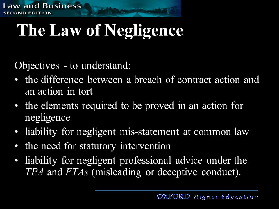 law with tort of negligence law with tort of negligence