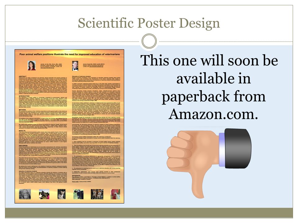 Scientific Poster Design This one will soon be available in paperback from Amazon.com.
