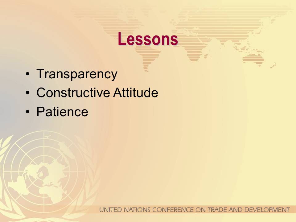 Lessons Transparency Constructive Attitude Patience