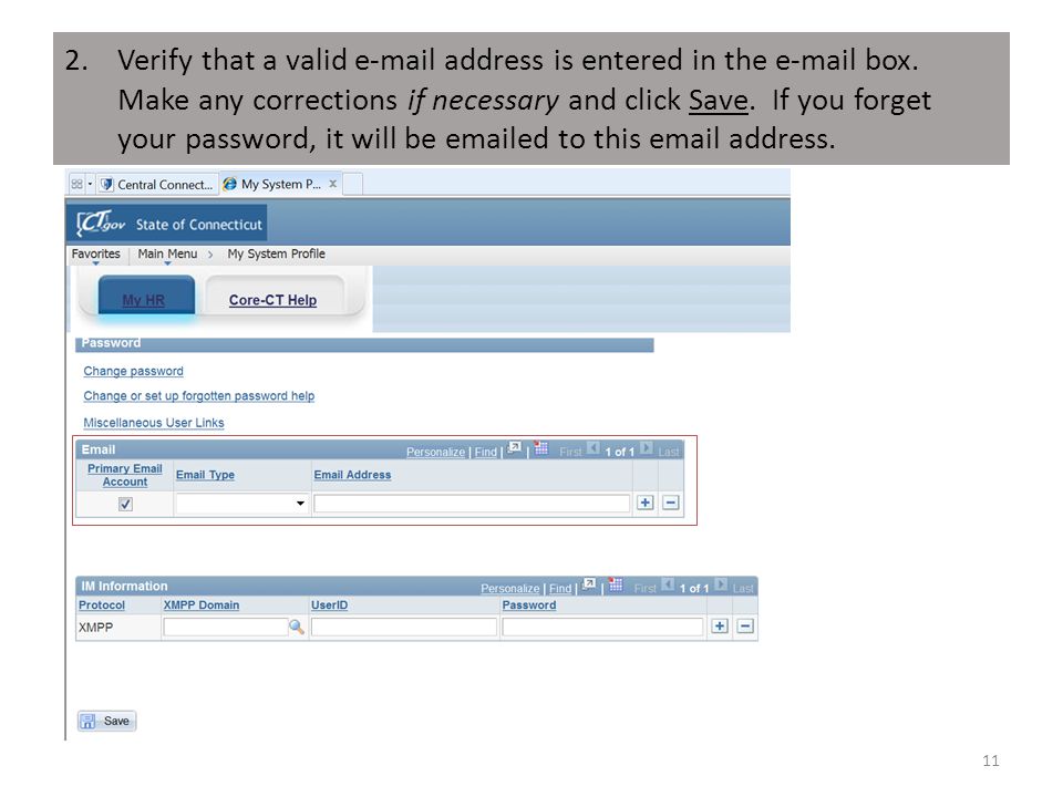 2.Verify that a valid  address is entered in the  box.