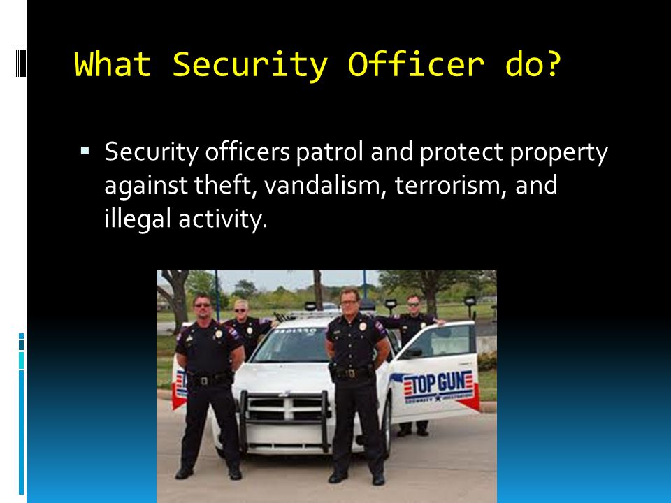 What Security Officer do.