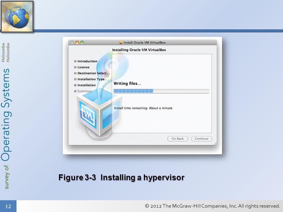 © 2012 The McGraw-Hill Companies, Inc. All rights reserved. 12 Figure 3-3 Installing a hypervisor