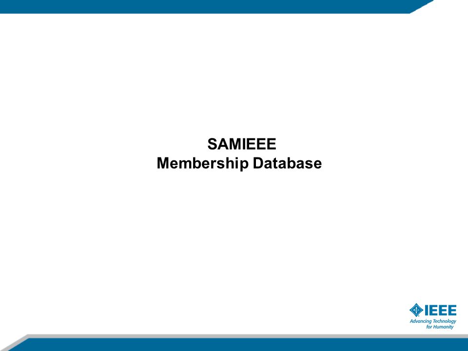 SAMIEEE Membership Database