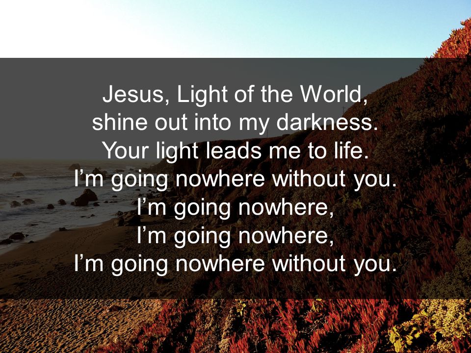 Jesus, Light of the World, shine out into my darkness.