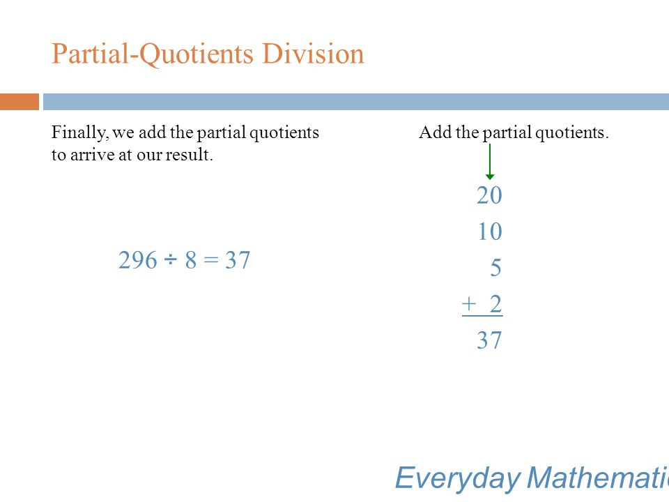 Partial-Quotients Division We record 2 to the right of the problem and 2 × 8 = 16 below 16.