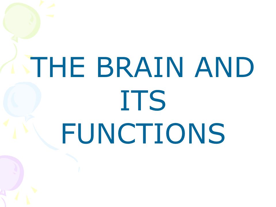 THE BRAIN AND ITS FUNCTIONS