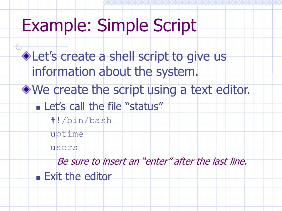 unit 2 shell scripting research Example n-2 viewdatash: shell script conversion of viewdatabat #/bin/bash # viewdatash # conversion of viewdatabat to shell script. unit 2 shell scripting research Example n-2 viewdatash: shell script conversion of viewdatabat #/bin/bash # viewdatash # conversion of viewdatabat to shell script.