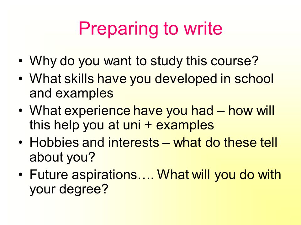 Help On Writing A Personal Statement