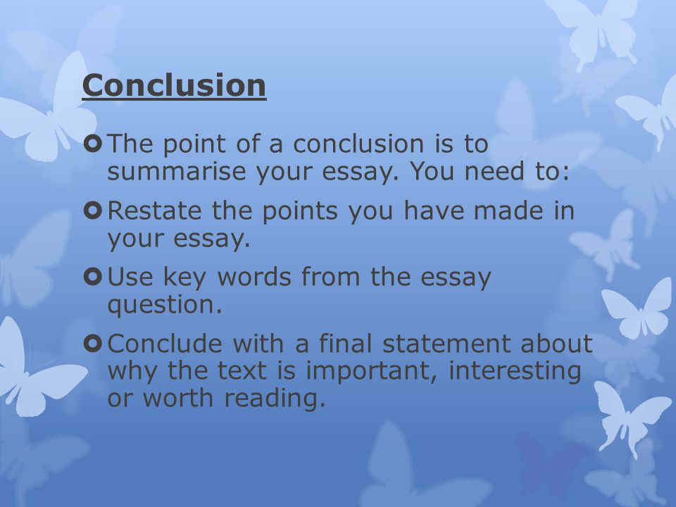 Essay conclusion keywords