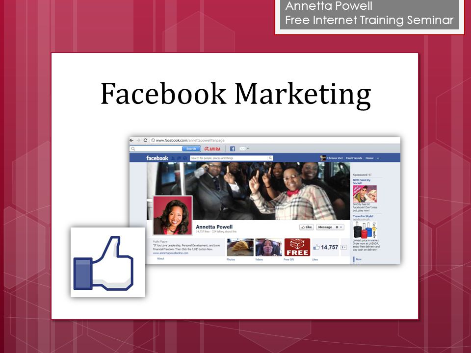 Annetta Powell Free Internet Training Seminar Facebook Marketing
