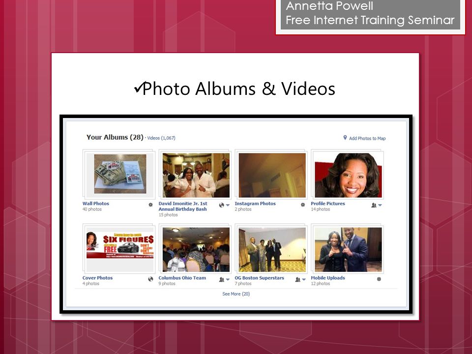 Annetta Powell Free Internet Training Seminar Photo Albums & Videos