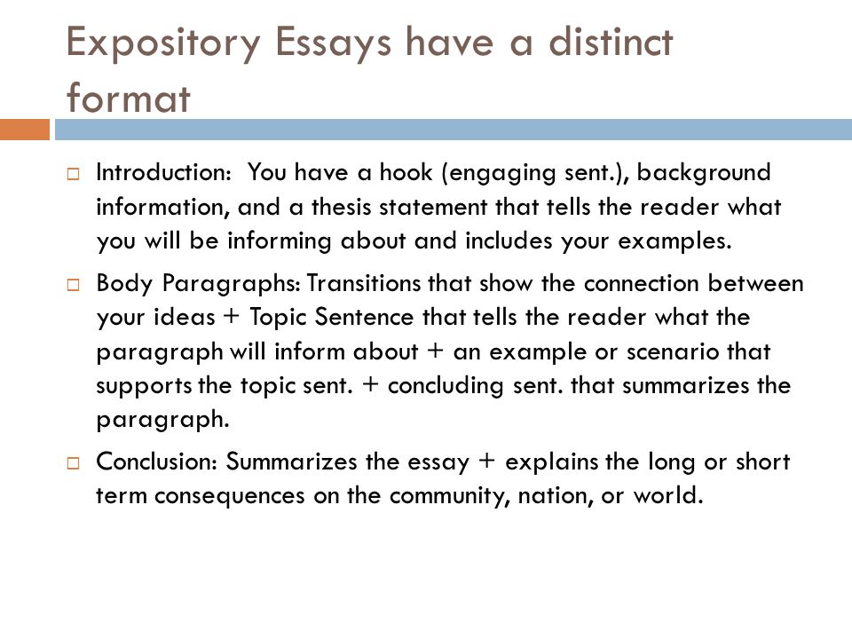 Examples of a thesis statement for an expository essay