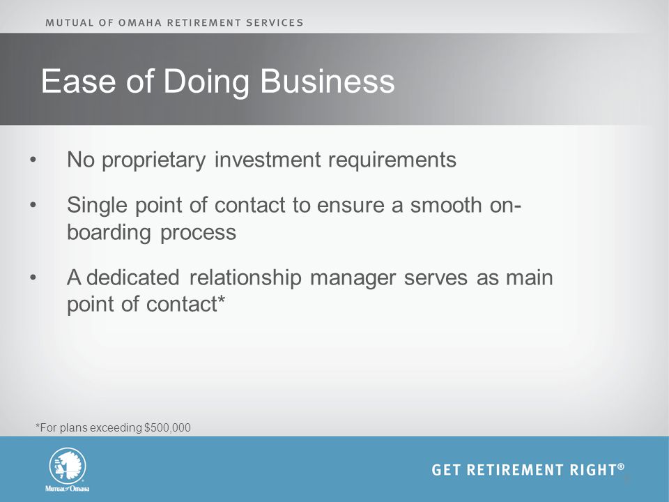 Ease of Doing Business No proprietary investment requirements Single point of contact to ensure a smooth on- boarding process A dedicated relationship manager serves as main point of contact* 3 *For plans exceeding $500,000