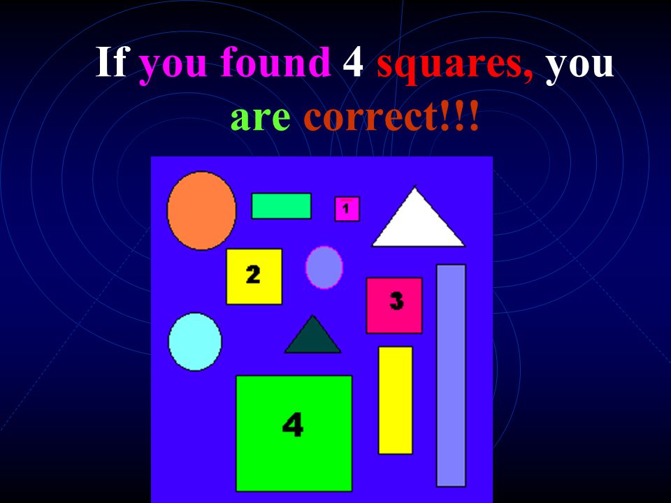 Very good!!! Now count the number of squares here: