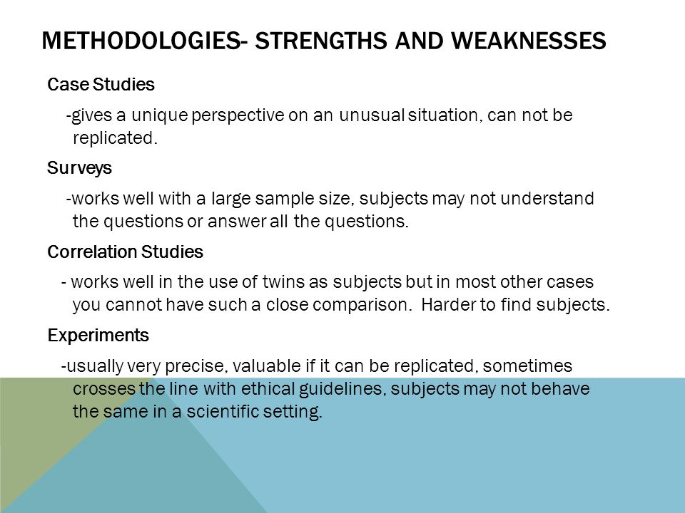 study strengths and weaknesses