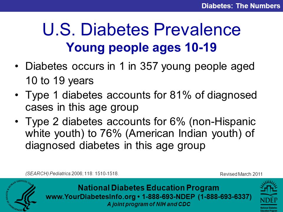 National Diabetes Education Program NDEP ( ) A joint program of NIH and CDC Diabetes: The Numbers Revised March 2011 U.S.