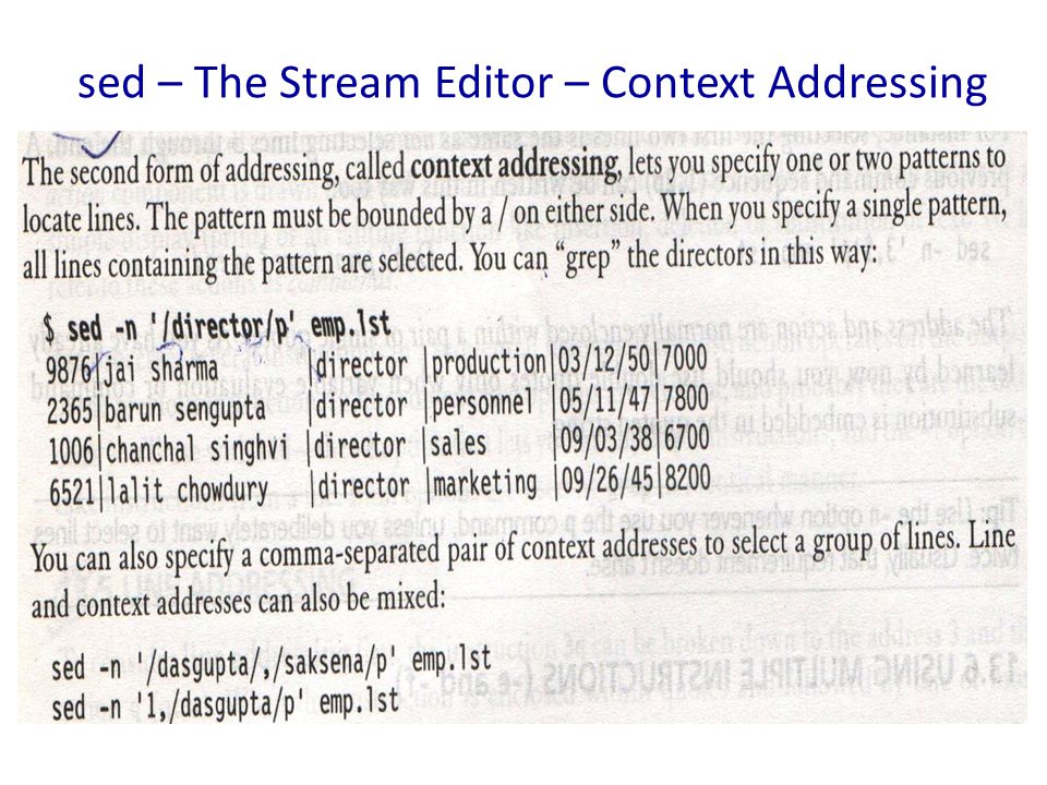 sed – The Stream Editor – Context Addressing