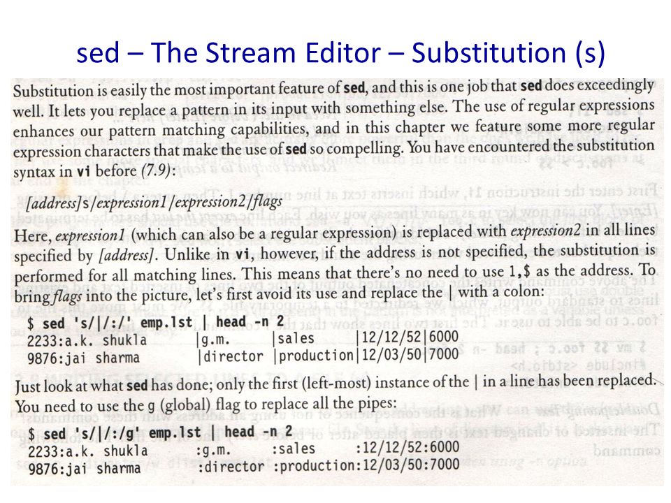 sed – The Stream Editor – Substitution (s)
