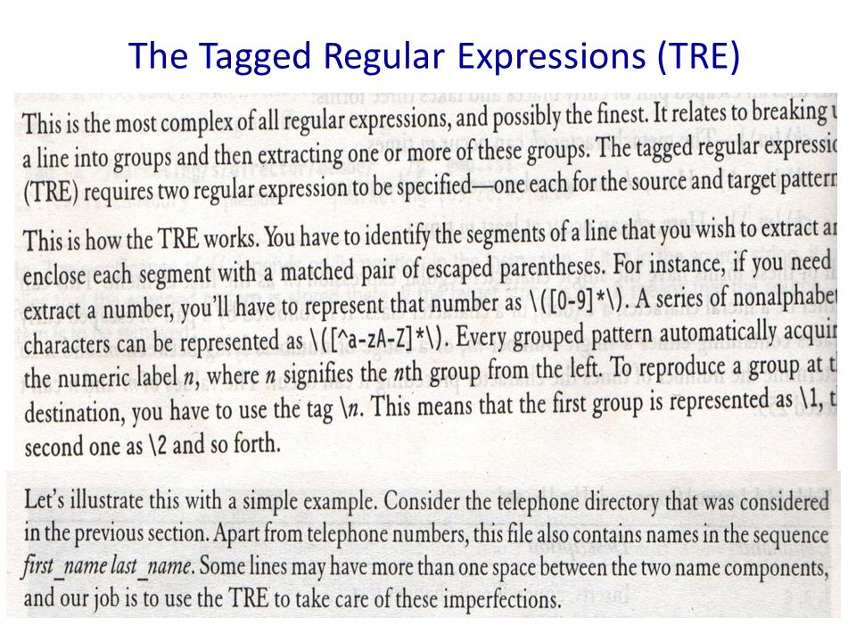 The Tagged Regular Expressions (TRE)