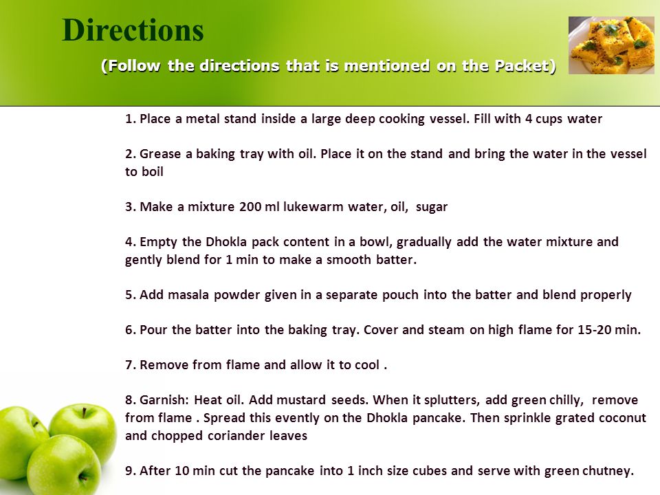 (Follow the directions that is mentioned on the Packet) (Follow the directions that is mentioned on the Packet) 1.