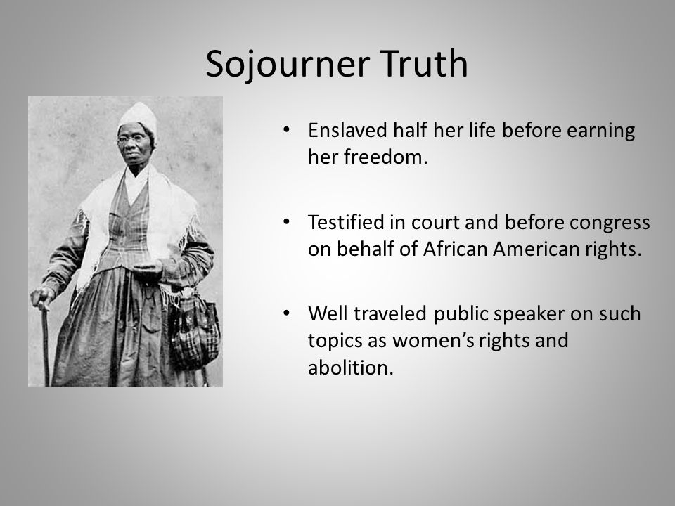 Sojourner truth essay topics
