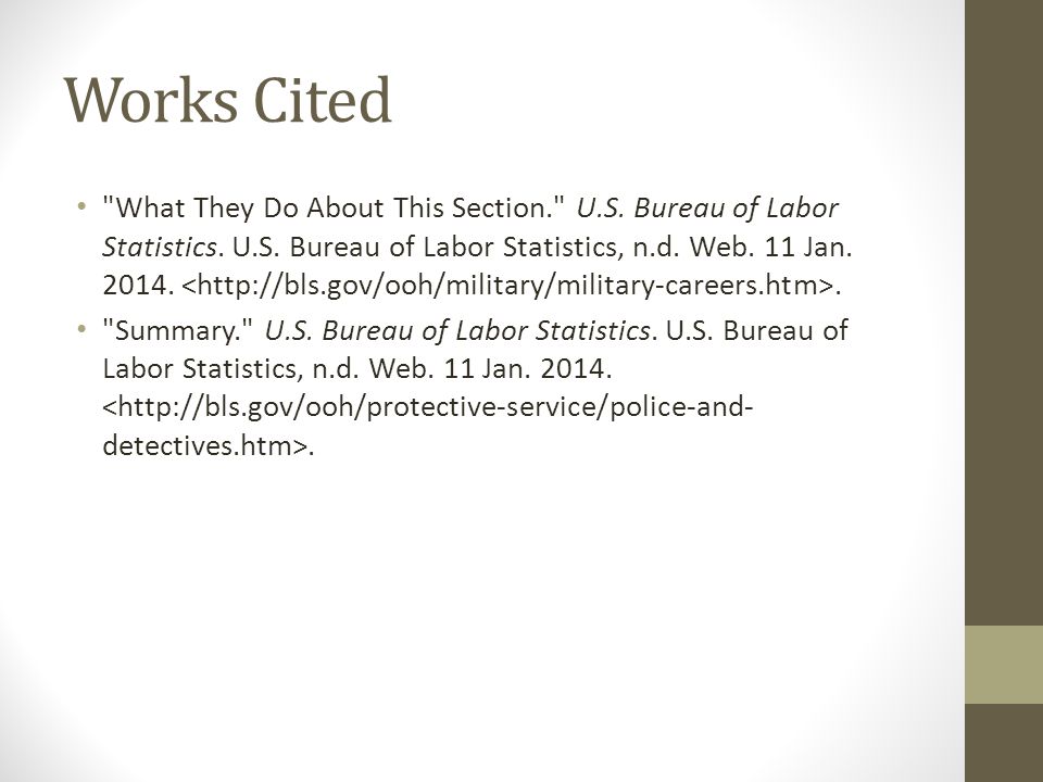 Works Cited What They Do About This Section. U.S.