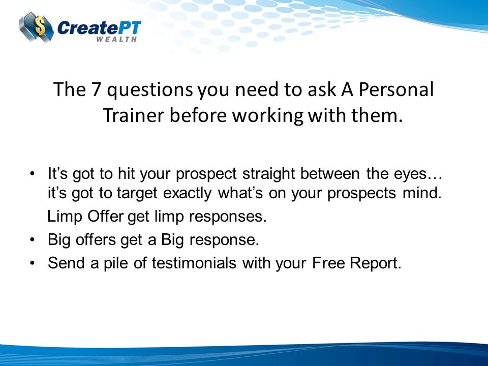 The 7 questions you need to ask A Personal Trainer before working with them.