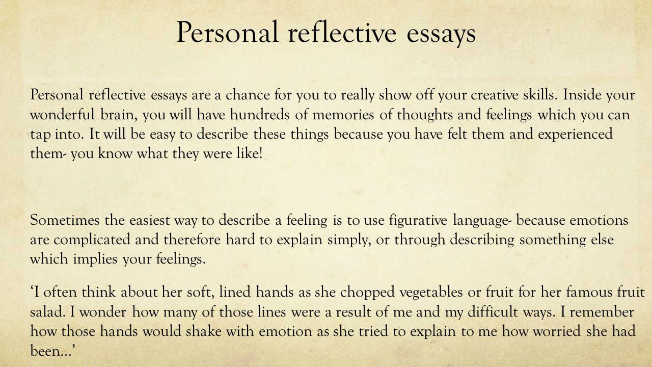 Personal reflective essay fear