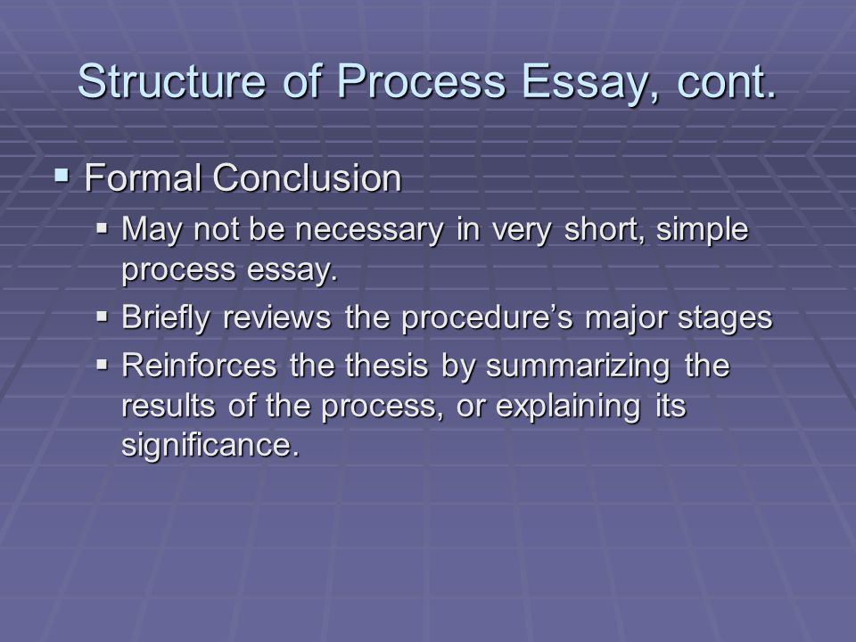 Directional process essay