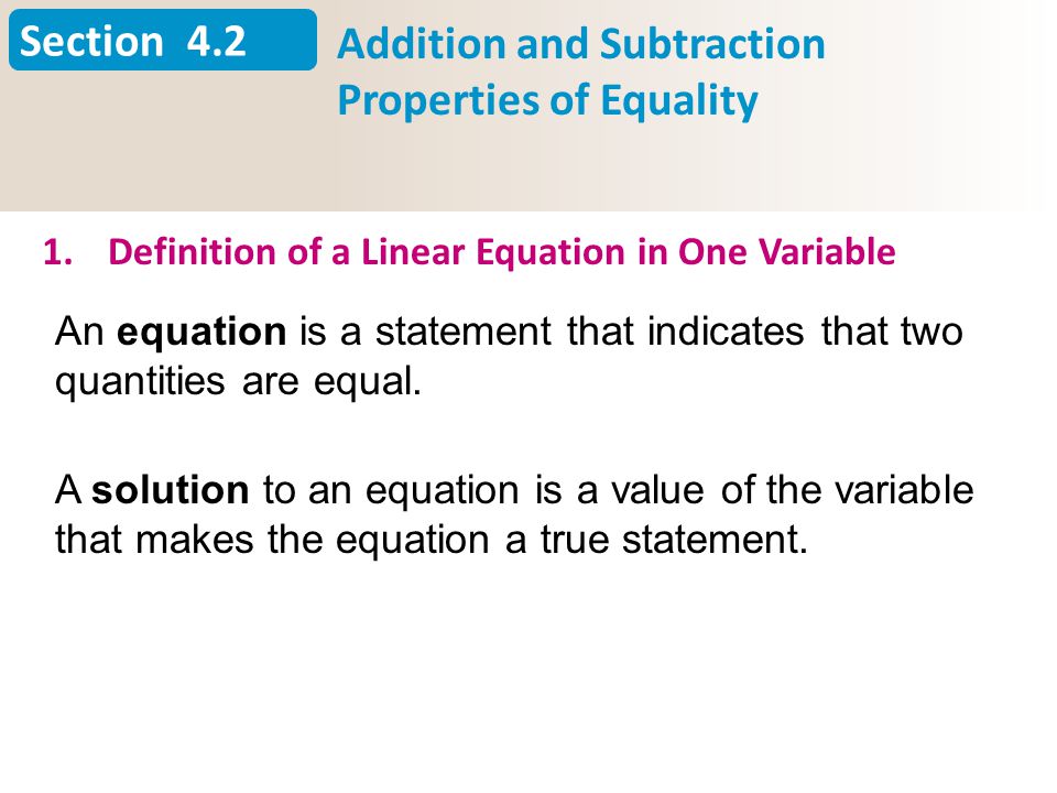 Properties Of Linear Equations Talkchannels Chapter Outline 4 Solving Equations 1simplifying Expressions And